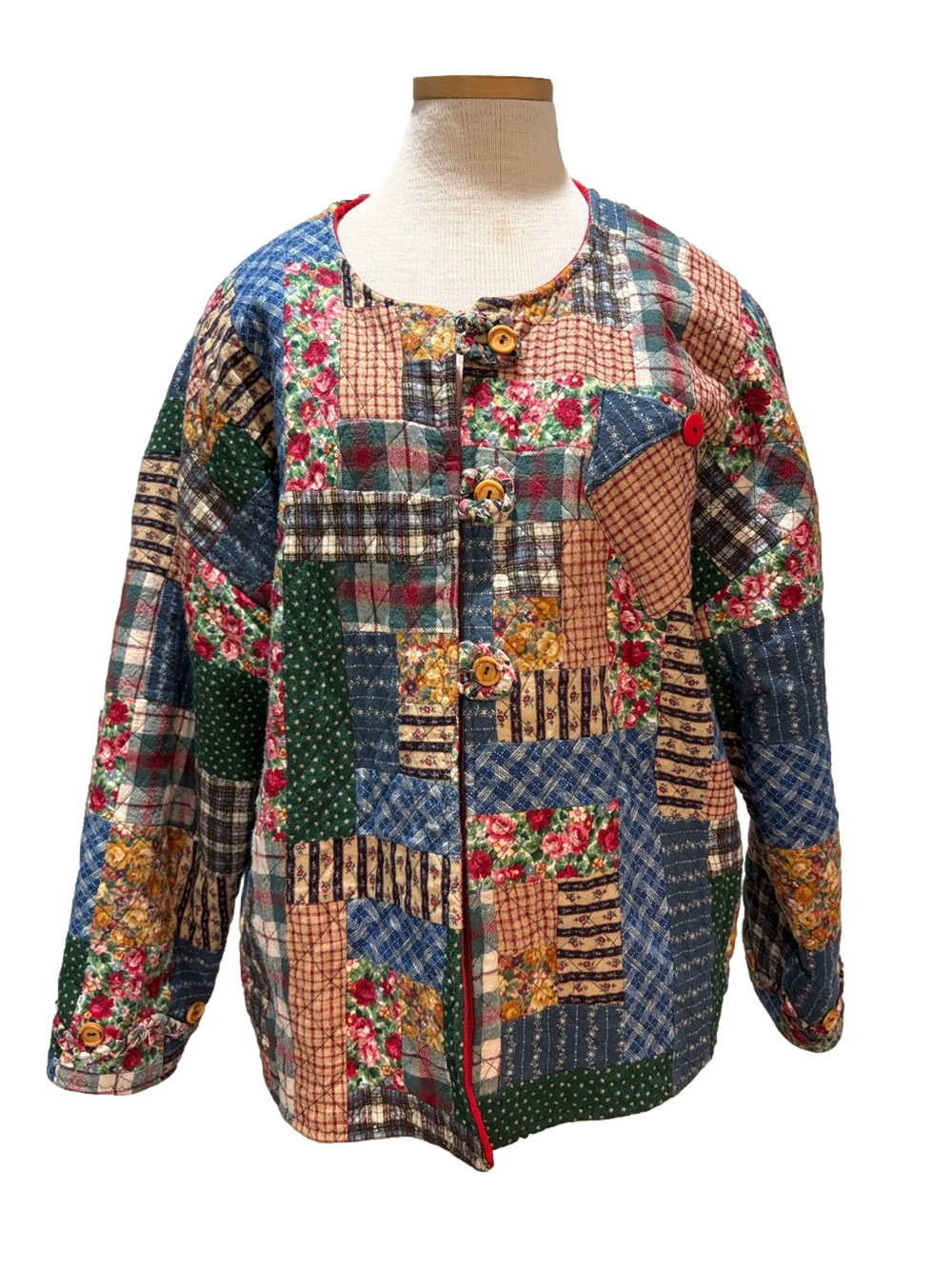 Patchwork Quilted Jacket in Multi-Color